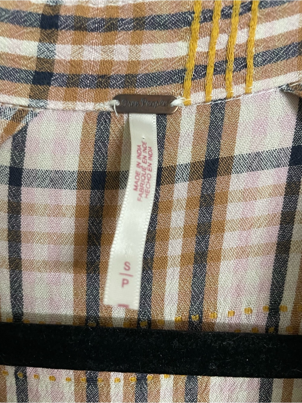 Free People Sadie Plaid Maxi Dress Button Front Duster Size S - Picture 4 of 8